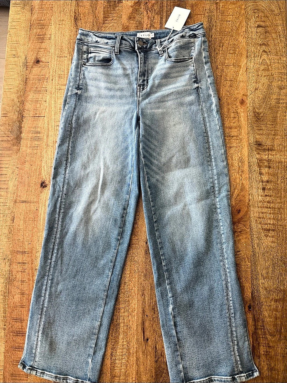Cello Straight Leg Jeans with Side Slit
